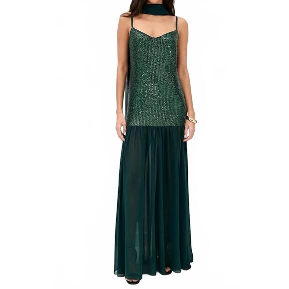SHOW ME YOUR MUMU Dresses & Skirts - NEW SHOW ME YOUR MUMU dalia maxi dress in emerald sequins